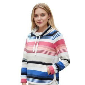 T by Talbots Striped Funnel Neck Sweatshirt SM